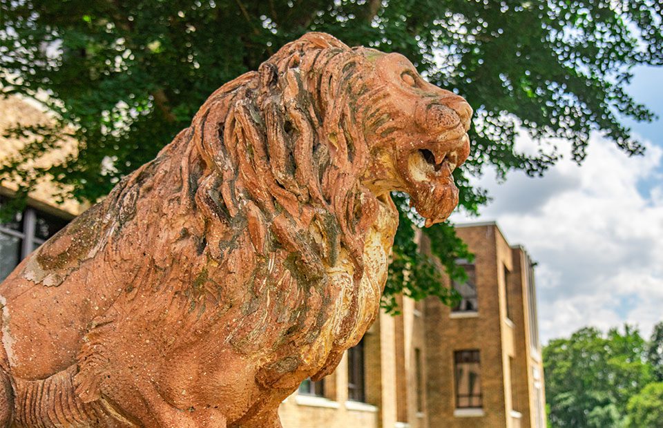 Bryan Lion statue post